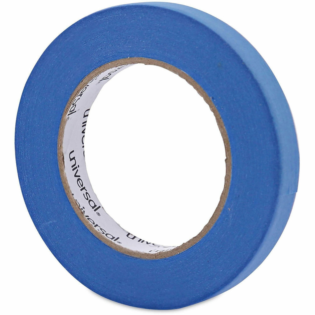Image of Universal UNVPT14019 Masking Tape, 59.93 yd Length x 0.71" W x 5 mil Thickness, 3" Core, Blue, Synthetic Rubber, Crepe Paper Backing, 2 / Pack