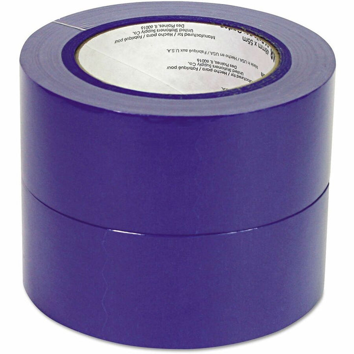 Image of Universal UNVPT14049 Masking Tape, 59.93 yd Length x 1.89" W x 5 mil Thickness, 3" Core, Blue, Synthetic Rubber, Crepe Paper Backing, 2 / Pack