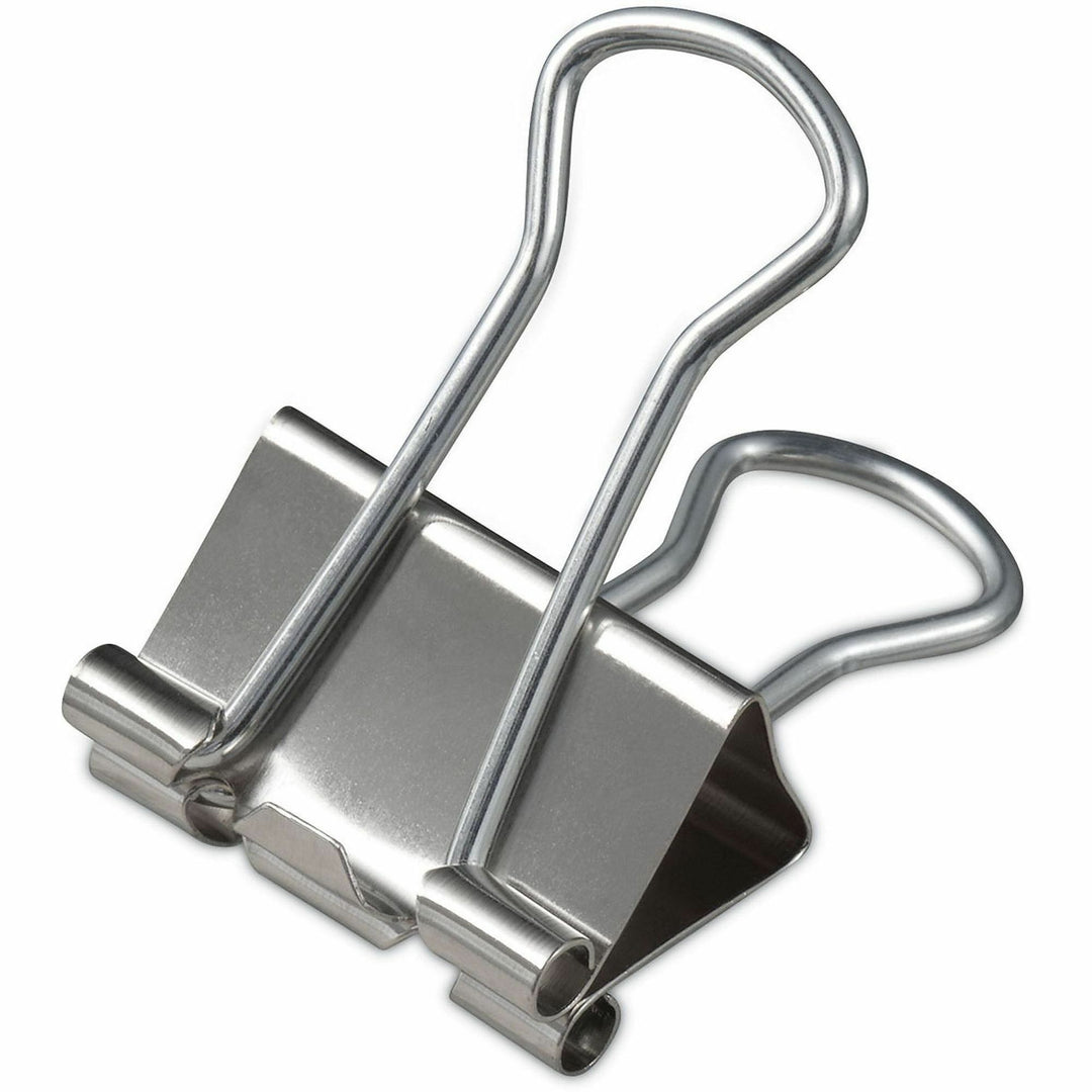 Image of Universal UNV11240 Binder Clips with Storage Tub, Small, Silver, 40/Pack