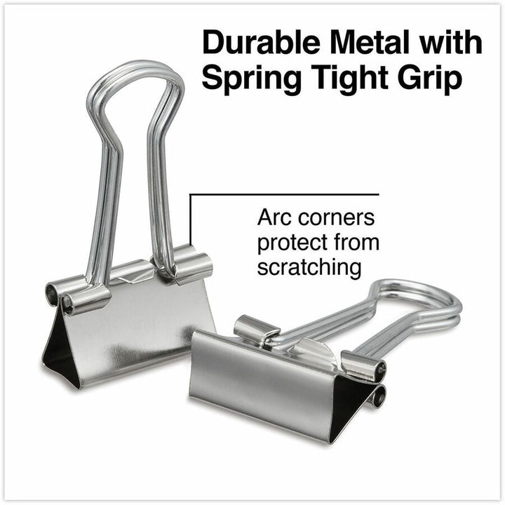Image of Universal UNV11240 Binder Clips with Storage Tub, Small, Silver, 40/Pack