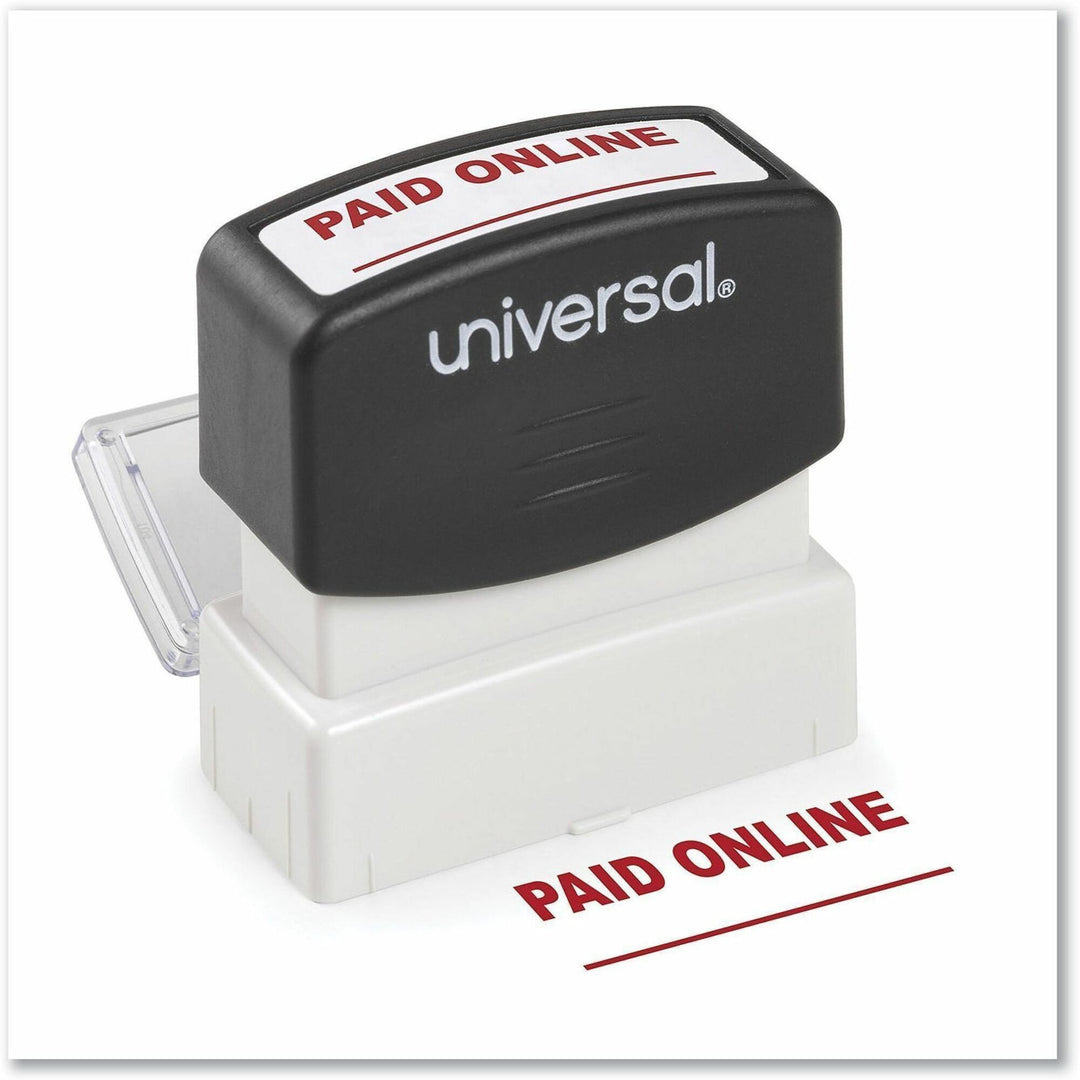 Image of Universal® Message Stamp, Paid Online, Pre-Inked One-Color, Red