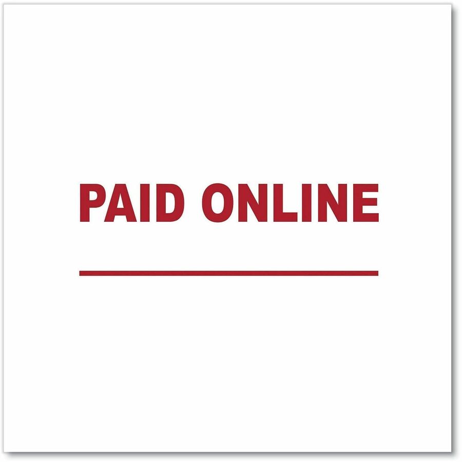 Image of Universal® Message Stamp, Paid Online, Pre-Inked One-Color, Red