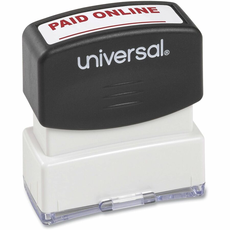 Image of Universal® Message Stamp, Paid Online, Pre-Inked One-Color, Red