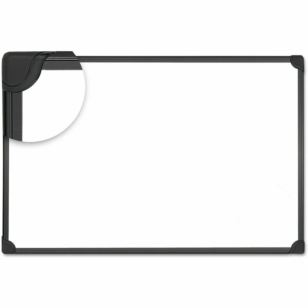 Image of Universal® Design Series Deluxe Magnetic Steel Dry Erase Marker Board, 24" x 18", White Surface, Black Aluminum/Plastic Frame