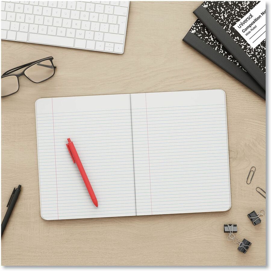 Image of Universal® Composition Book, Wide/Legal Rule, Black Marble Cover, (100) 9.75 x 7.5 Sheets