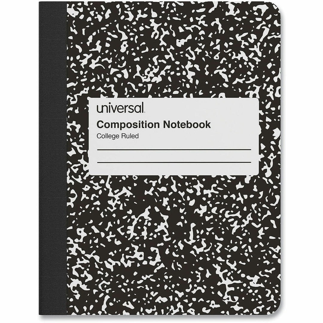 Image of Universal® Composition Book, Medium/College Rule, Black Marble Cover, (100) 9.75 x 7.5 Sheets
