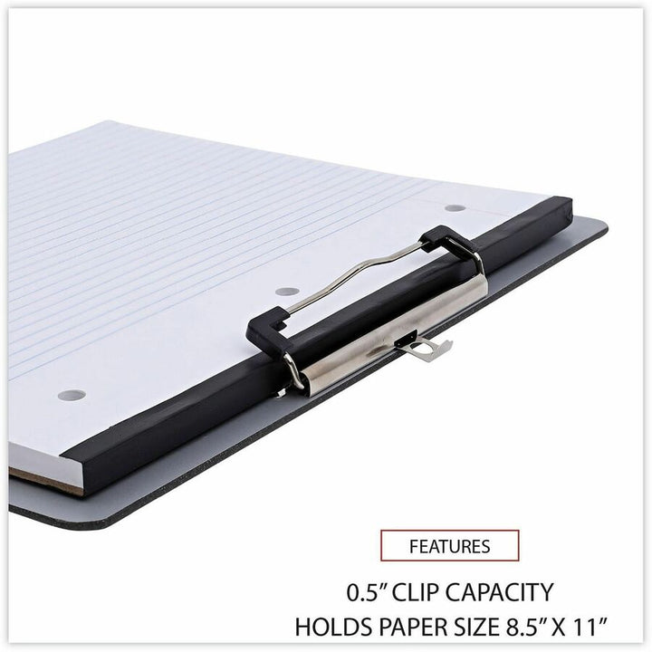 Image of Universal UNV40302 Clipboard, 0.50" Clip Capacity, Storage for Paper, 11" x 8 1/2" Sheet Size, Plastic, Silver, 1 Each