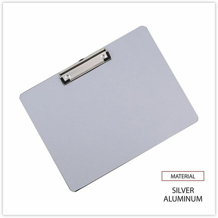 Image of Universal UNV40302 Clipboard, 0.50" Clip Capacity, Storage for Paper, 11" x 8 1/2" Sheet Size, Plastic, Silver, 1 Each