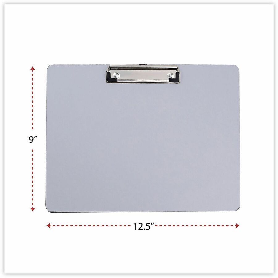 Image of Universal UNV40302 Clipboard, 0.50" Clip Capacity, Storage for Paper, 11" x 8 1/2" Sheet Size, Plastic, Silver, 1 Each