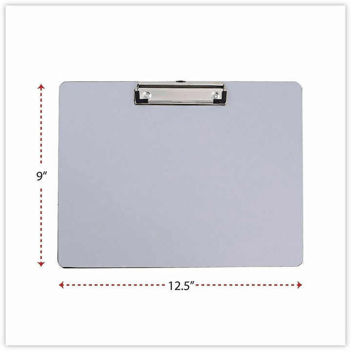 Image of Universal UNV40302 Clipboard, 0.50" Clip Capacity, Storage for Paper, 11" x 8 1/2" Sheet Size, Plastic, Silver, 1 Each