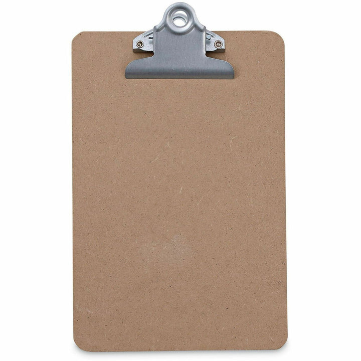 Image of Universal UNV05610VP Clipboard, 0.75" Clip Capacity, Storage for Document, Form, Paper, 5" x 8" Sheet Size, Hardboard, Brown, 3 / Pack