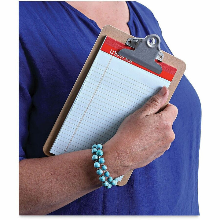 Image of Universal UNV05610VP Clipboard, 0.75" Clip Capacity, Storage for Document, Form, Paper, 5" x 8" Sheet Size, Hardboard, Brown, 3 / Pack