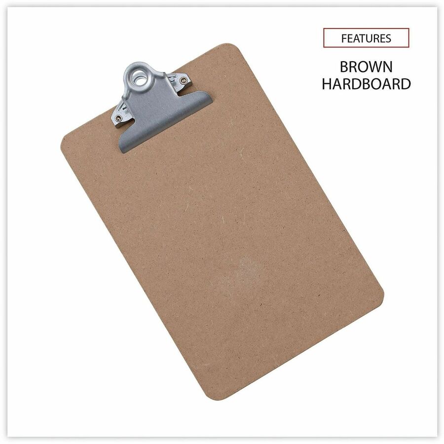 Image of Universal UNV05610VP Clipboard, 0.75" Clip Capacity, Storage for Document, Form, Paper, 5" x 8" Sheet Size, Hardboard, Brown, 3 / Pack