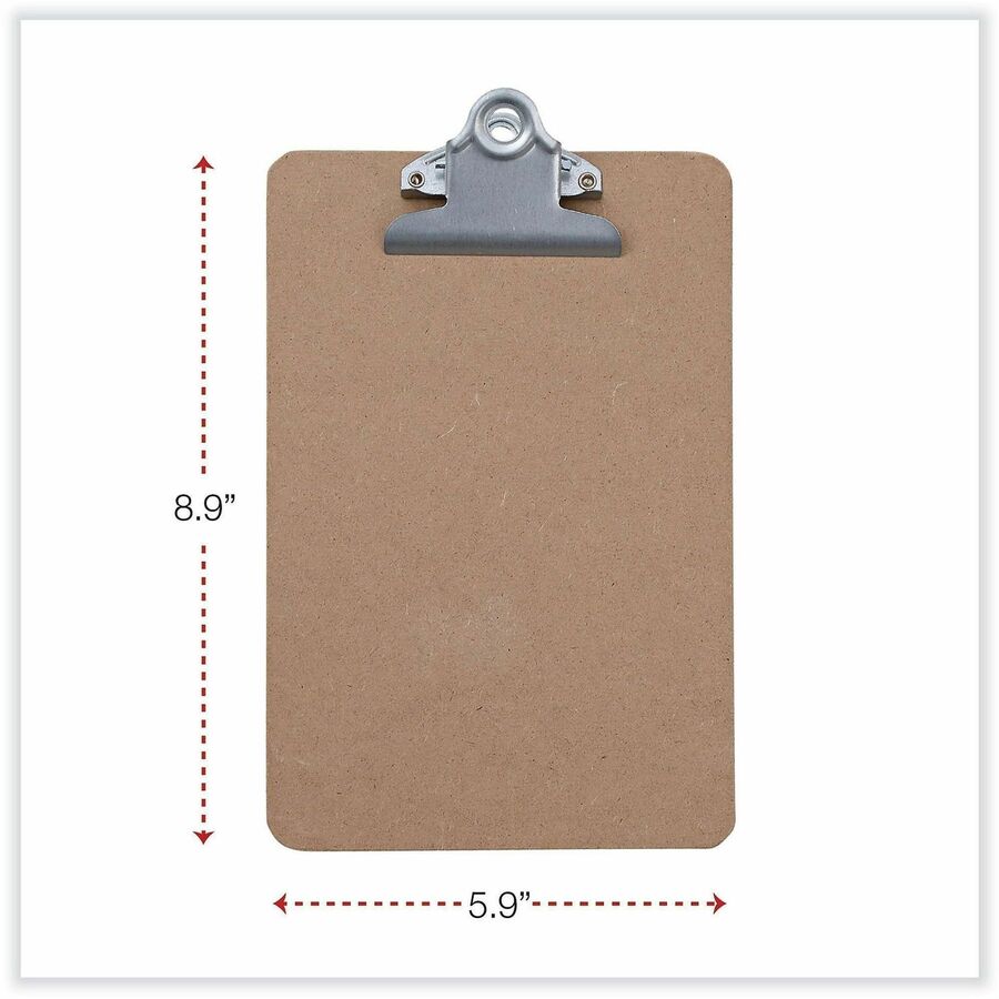 Image of Universal UNV05610VP Clipboard, 0.75" Clip Capacity, Storage for Document, Form, Paper, 5" x 8" Sheet Size, Hardboard, Brown, 3 / Pack
