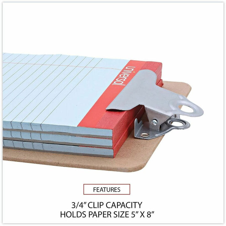 Image of Universal UNV05610VP Clipboard, 0.75" Clip Capacity, Storage for Document, Form, Paper, 5" x 8" Sheet Size, Hardboard, Brown, 3 / Pack