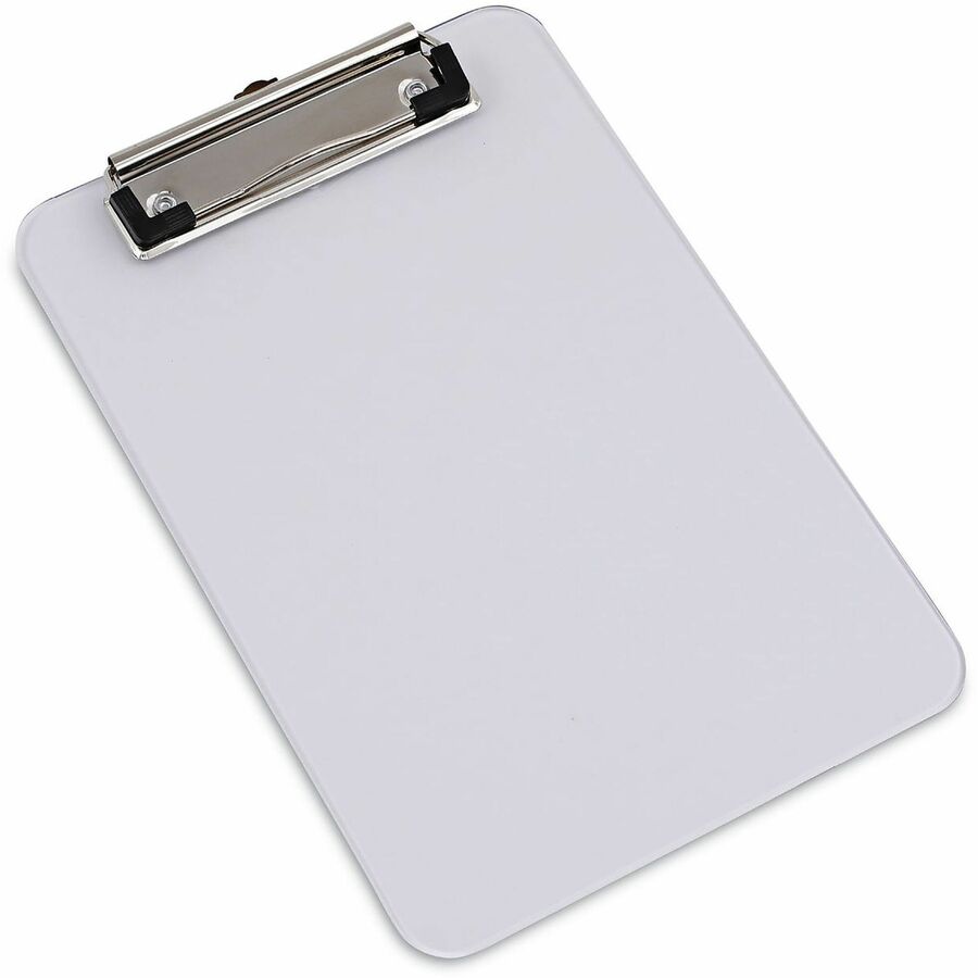 Image of Universal UNV40312 Clipboard, 0.50" Clip Capacity, Storage for Paper, 5" x 8" Sheet Size, Plastic, Clear, 1 Each