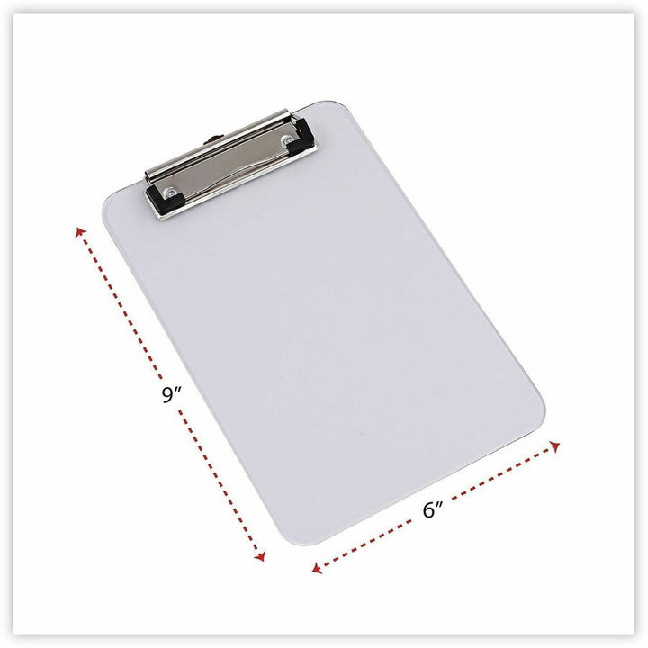 Image of Universal UNV40312 Clipboard, 0.50" Clip Capacity, Storage for Paper, 5" x 8" Sheet Size, Plastic, Clear, 1 Each