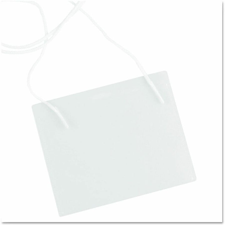 Image of Universal UNV56005 Name Badge Holder, Support 4" x 3" Media, Horizontal, Plastic, Clear, 1 Kit
