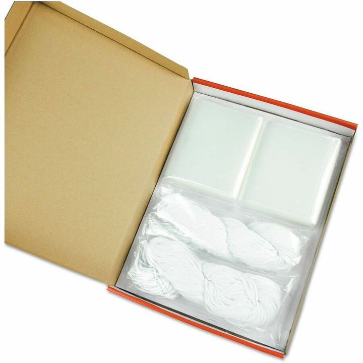 Image of Universal UNV56005 Name Badge Holder, Support 4" x 3" Media, Horizontal, Plastic, Clear, 1 Kit