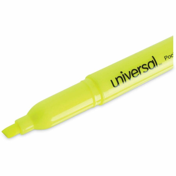 Image of Universal UNV08856 Highlighter, Fluorescent Yellow Ink, Yellow Barrel, 36 / Pack