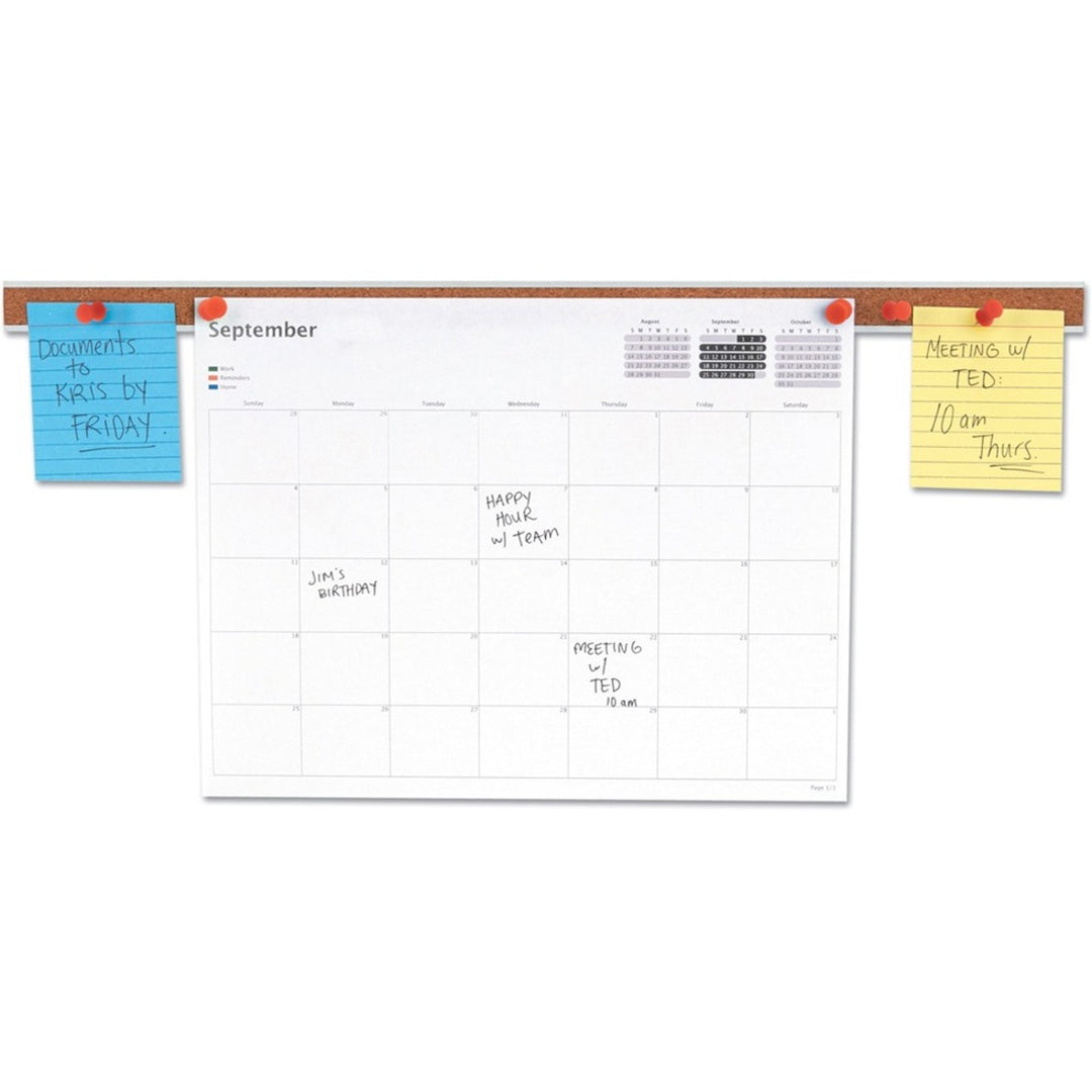 Image of Universal® Cork Bulletin Bar, 1" x 18", Brown/Silver