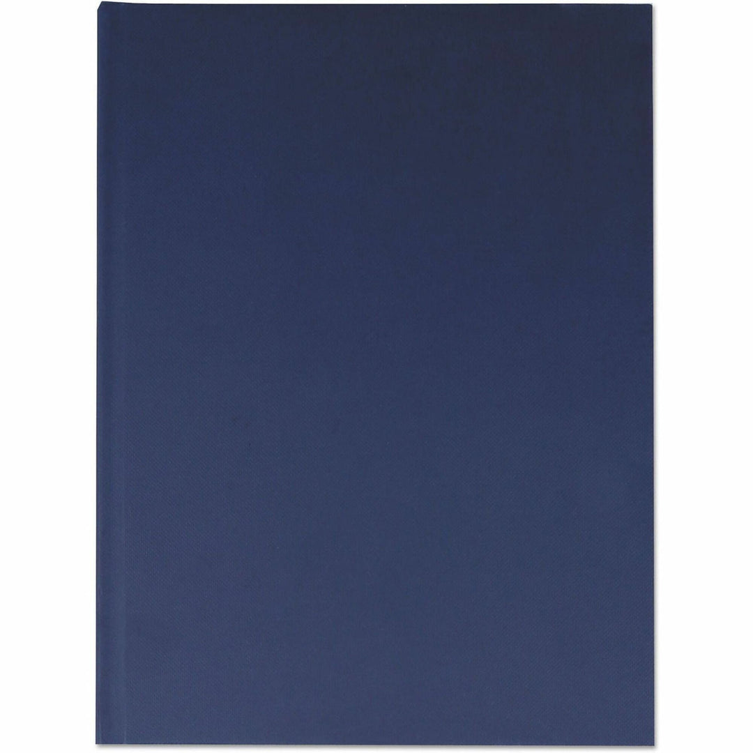 Image of Universal® Casebound Hardcover Notebook, 1-Subject, Wide/Legal Rule, Dark Blue Cover, (150) 10.25 x 7.63 Sheets