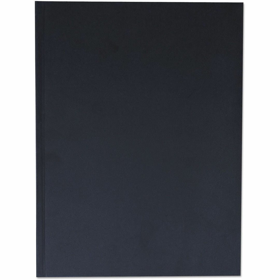 Image of Universal® Casebound Hardcover Notebook, 1-Subject, Wide/Legal Rule, Black Cover, (150) 10.25 x 7.63 Sheets