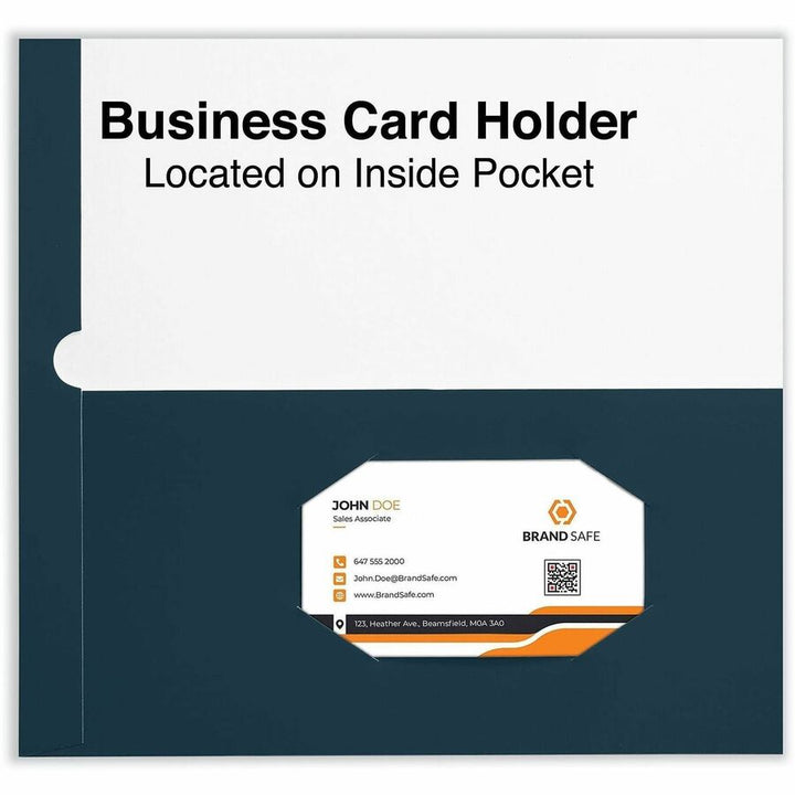 Image of Universal UNV56418 Pocket Folder, 11" x 8 1/2", 100 Sheets Capacity, 2 Inside Front & Back Pocket, Blue, Laminated, 25 / Pack