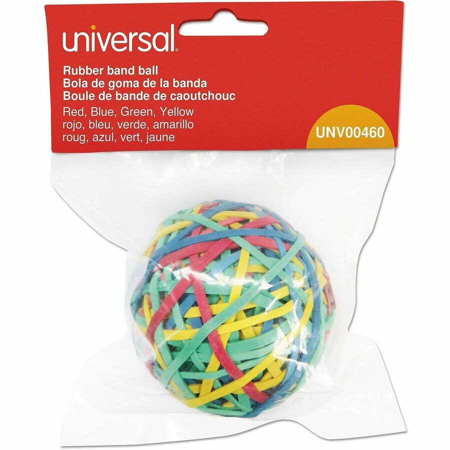 Image of Universal® Rubber Band Ball, 3" Diameter, Size 32, Assorted Colors, 260/pack