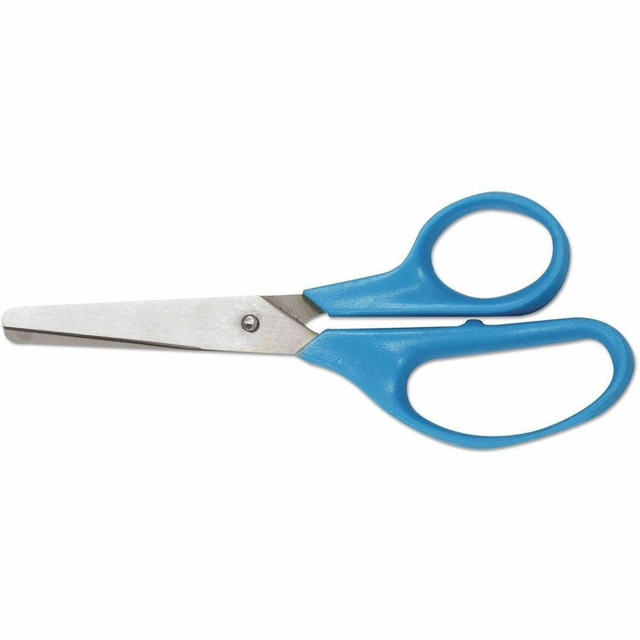 Image of Universal UNV92023 Scissors, Child, 1.75" Cutting Length, 5" Overall Length, Straight-left/right, Stainless Steel, Round Tip, Multi, 12 / Box