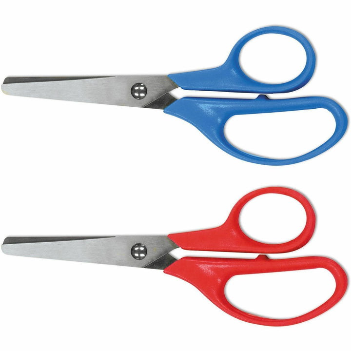 Image of Universal UNV92024 Scissors, Child, 1.75" Cutting Length, 5" Overall Length, Straight-left/right, Stainless Steel, Round Tip, Multi, 2 / Pack