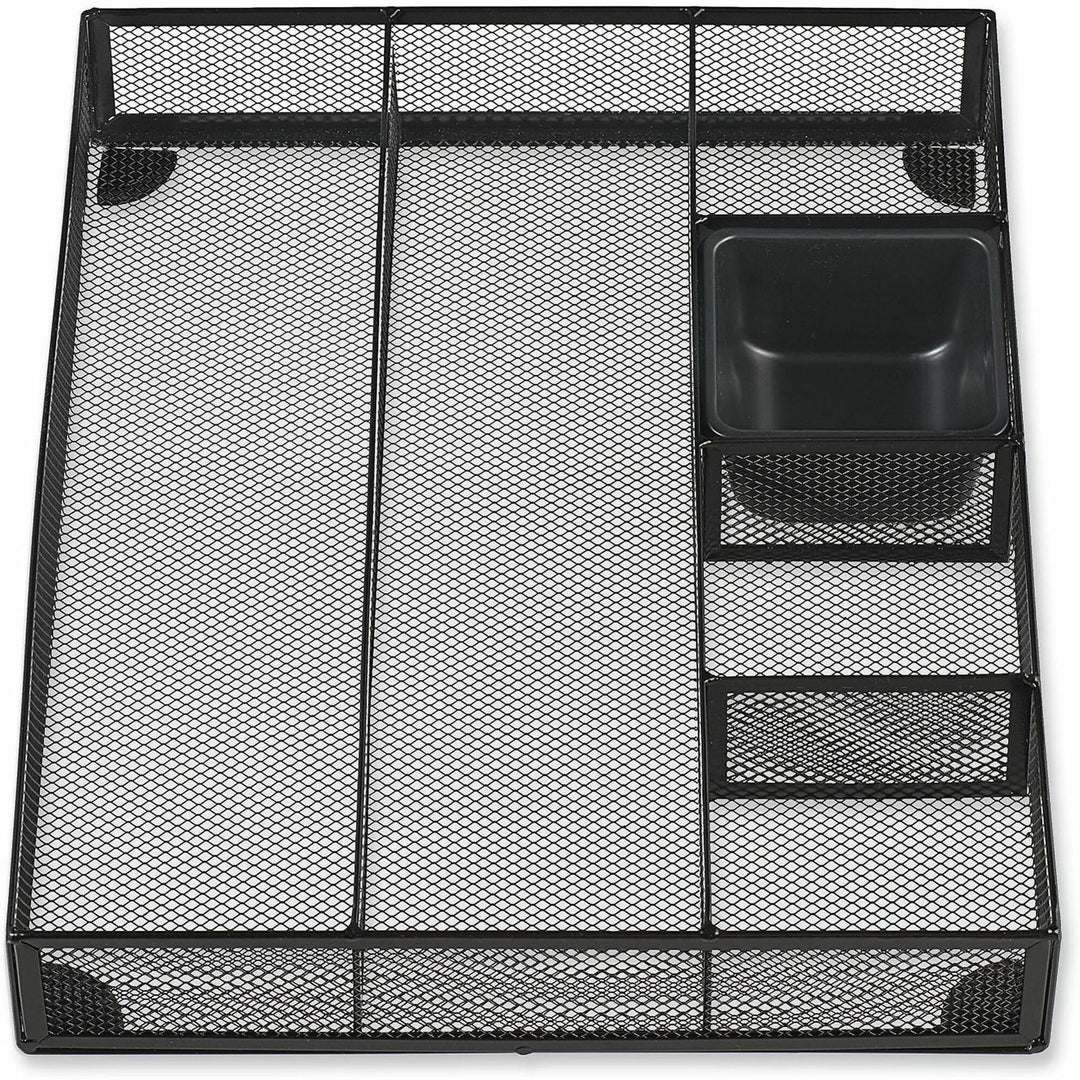 Image of Universal® Metal Mesh Drawer Organizer, Six Compartments, 15 X 11.88 X 2.5, Black