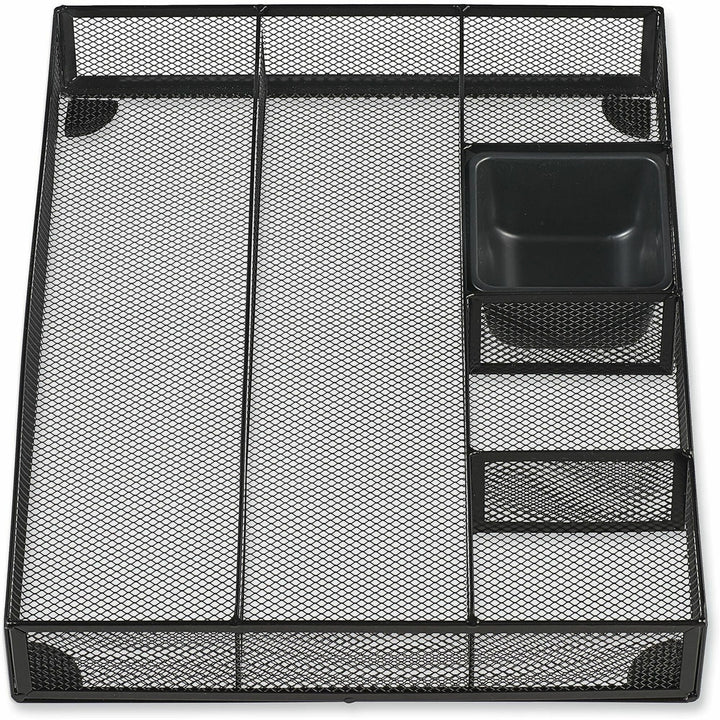 Image of Universal® Metal Mesh Drawer Organizer, Six Compartments, 15 X 11.88 X 2.5, Black