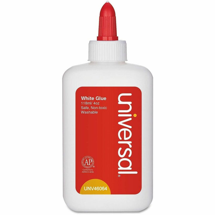 Image of Universal UNV46064 All Purpose Glue, 4 fl oz, Clear, White, 3 / Pack