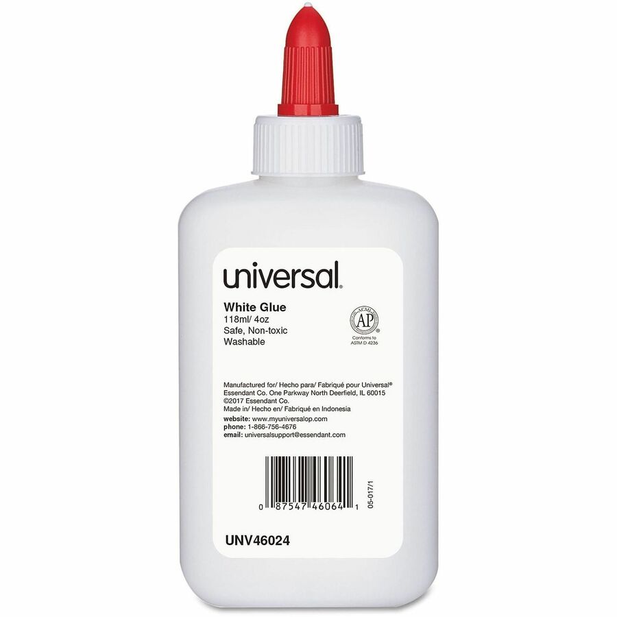 Image of Universal UNV46064 All Purpose Glue, 4 fl oz, Clear, White, 3 / Pack
