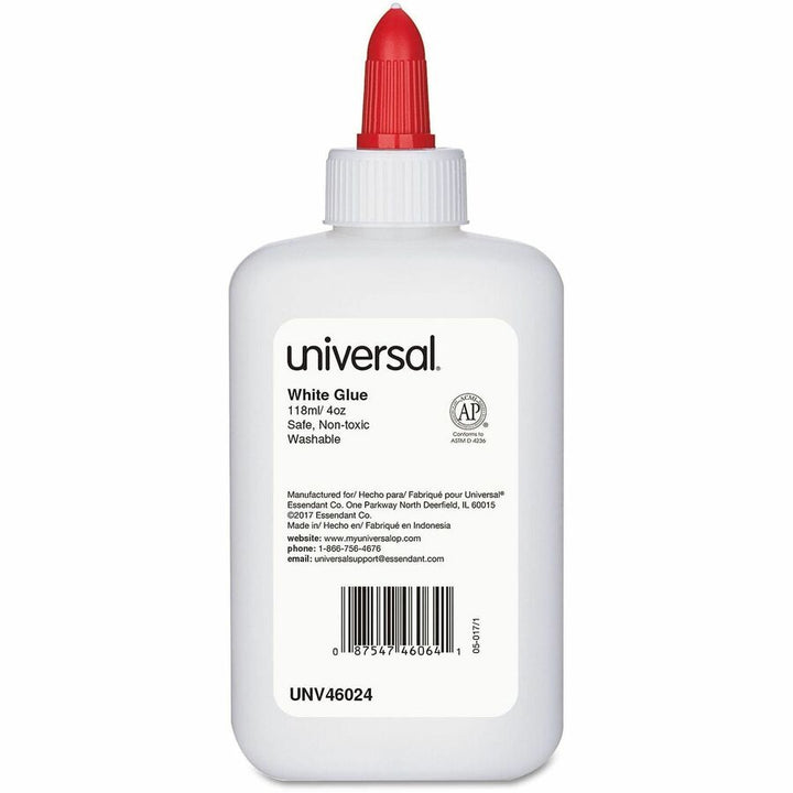 Image of Universal UNV46064 All Purpose Glue, 4 fl oz, Clear, White, 3 / Pack