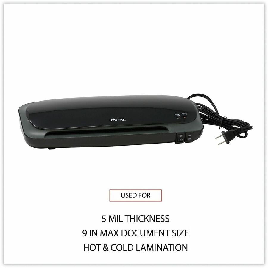 Image of Universal® Deluxe Desktop Laminator, Two Rollers, 9" Max Document Width, 5 Mil Max Document Thickness