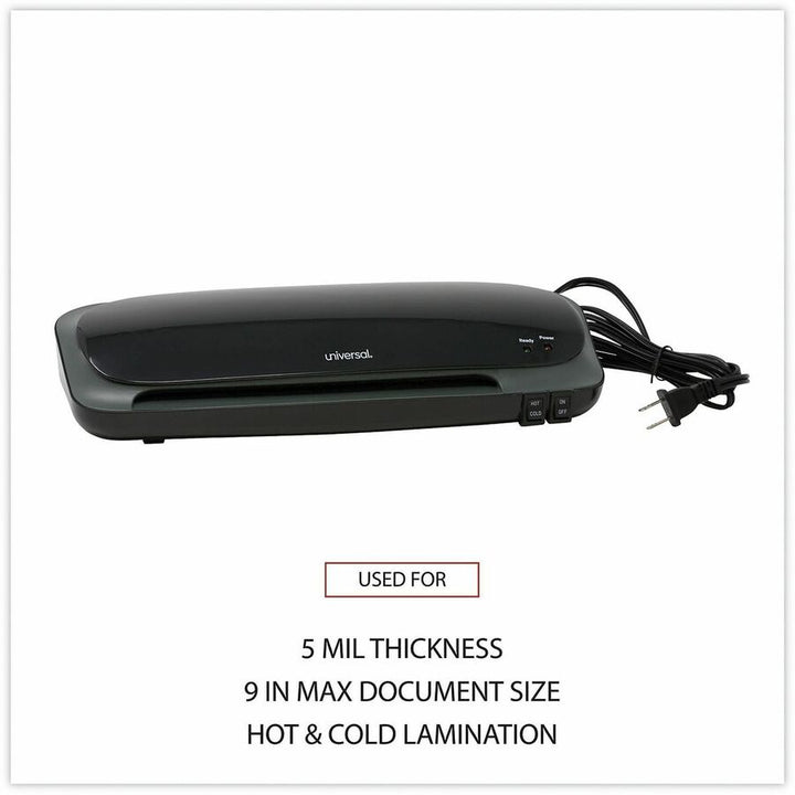 Image of Universal® Deluxe Desktop Laminator, Two Rollers, 9" Max Document Width, 5 Mil Max Document Thickness