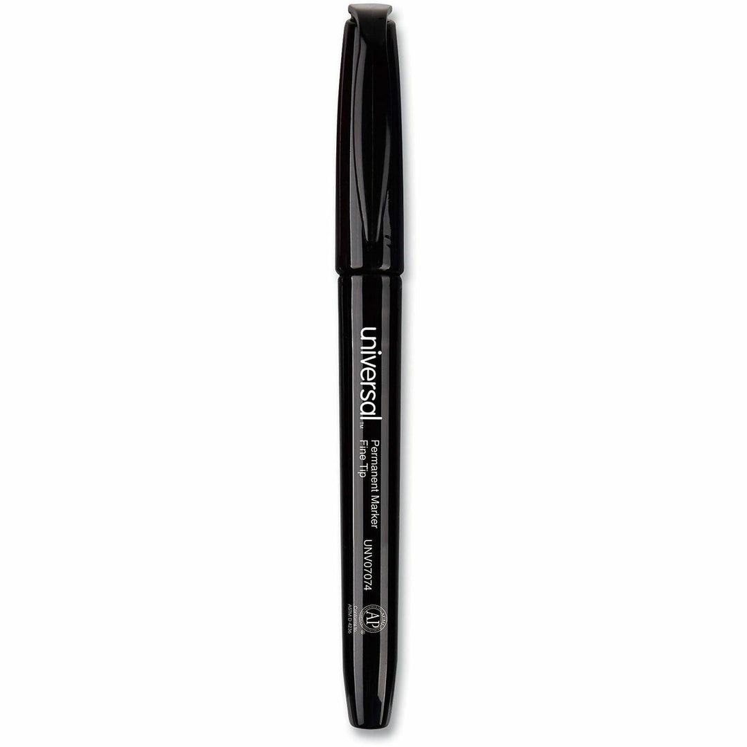 Image of Universal UNV07074 Pen-Style Permanent Marker Value Pack, Fine Bullet Tip, Black, 60/Pack, Black Ink, General Purpose, 60 / Pack