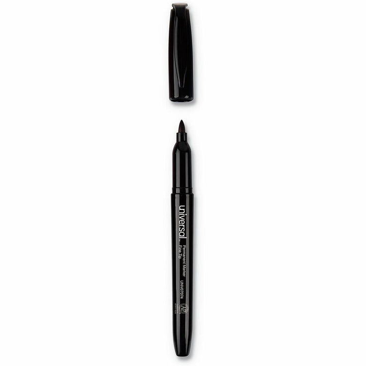 Image of Universal UNV07074 Pen-Style Permanent Marker Value Pack, Fine Bullet Tip, Black, 60/Pack, Black Ink, General Purpose, 60 / Pack