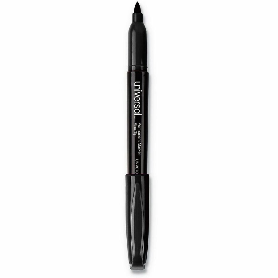 Image of Universal UNV07074 Pen-Style Permanent Marker Value Pack, Fine Bullet Tip, Black, 60/Pack, Black Ink, General Purpose, 60 / Pack