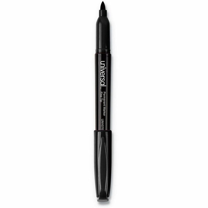 Image of Universal UNV07074 Pen-Style Permanent Marker Value Pack, Fine Bullet Tip, Black, 60/Pack, Black Ink, General Purpose, 60 / Pack