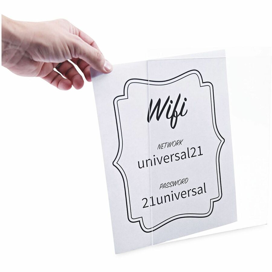 Image of Universal UNV76882 Sign Holder, Rectangular Shape, Wall Mountable, Top Loading, Durable, Pre-drilled, Signage, Plastic, Clear, Clear, 2 / Pack