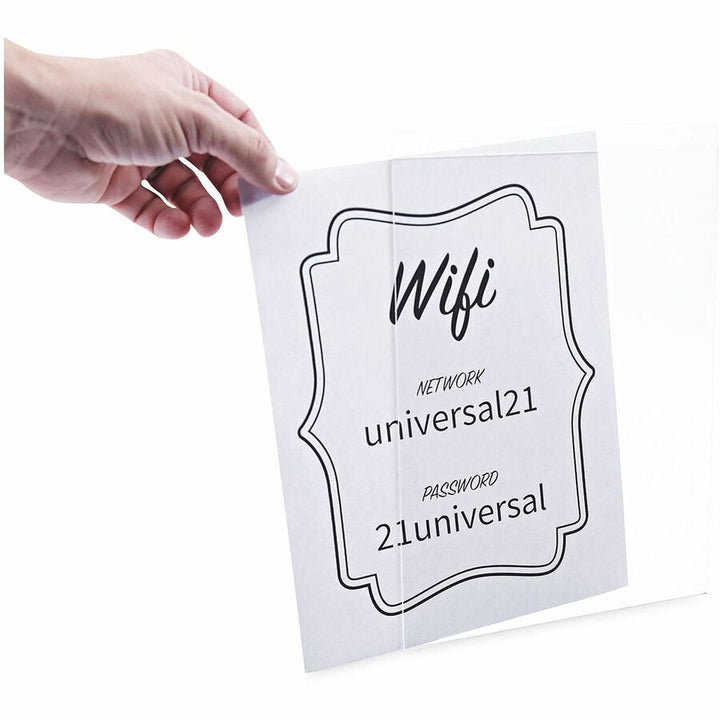 Image of Universal UNV76882 Sign Holder, Rectangular Shape, Wall Mountable, Top Loading, Durable, Pre-drilled, Signage, Plastic, Clear, Clear, 2 / Pack