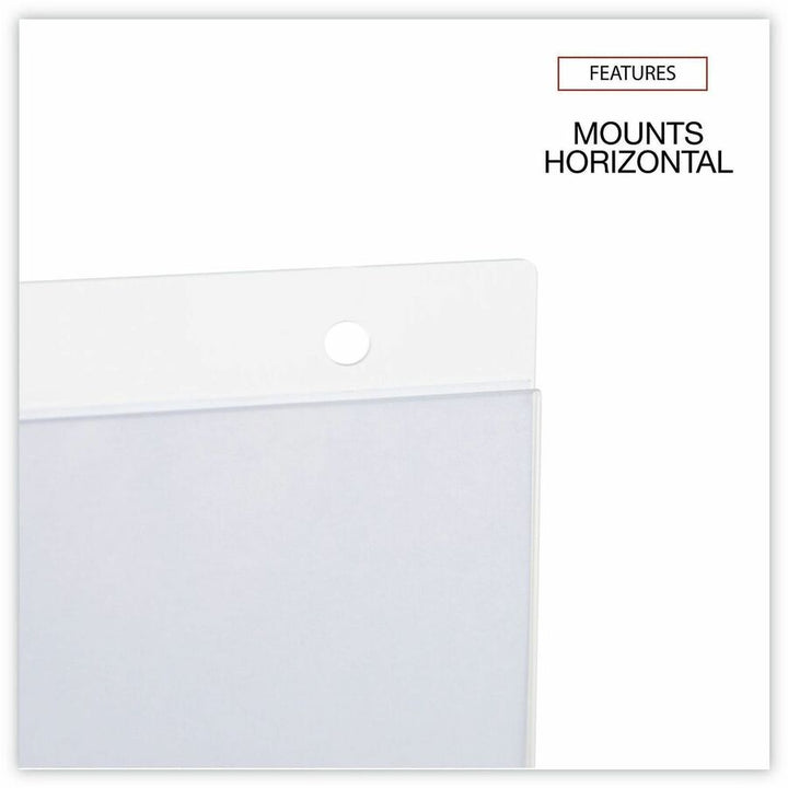 Image of Universal UNV76883 Sign Holder, Rectangular Shape, Wall Mountable, Durable, Top Loading, Pre-drilled, Plastic, Clear, 2 / Pack