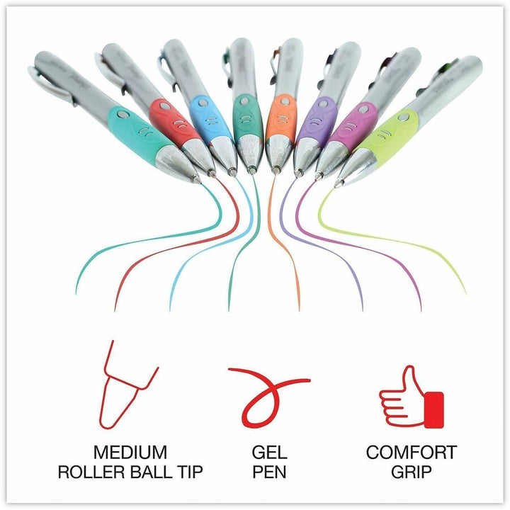 Image of Universal 39725 Comfort Grip Gel Pen, 0.7 mm Medium Conical Pen Point, Retractable, Assorted Ink, Water Based, Assorted Barrel, 1 Set