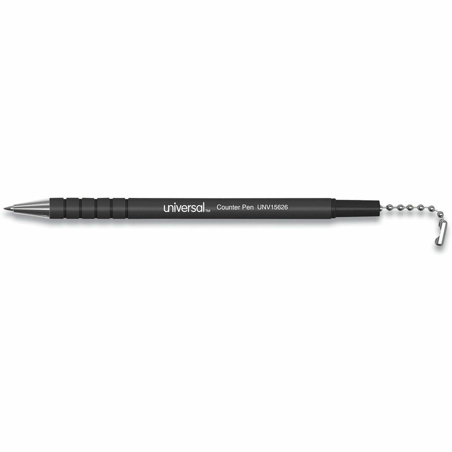 Image of Universal® Ballpoint Counter Pen, Medium 0.7 mm, Black Ink, Black Barrel