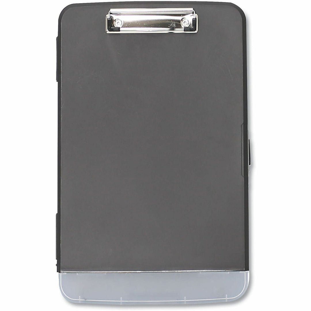 Image of Universal® Storage Clipboard with Pen Compartment, 0.5" Clip Capacity, Holds 8.5 x 11 Sheets, Black