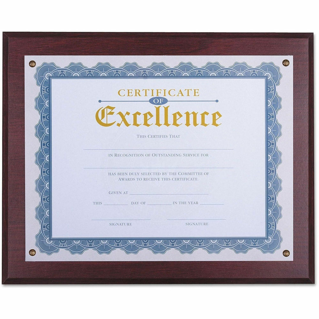 Image of Universal® Award Plaque, 13.3 X 11, Mahogany With Mahogany Border