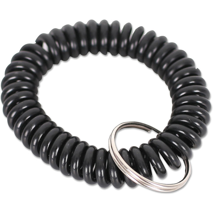 Image of Universal UNV56050 Key Ring, 2.4" H x 2.4" W x 0.4" Depth, Plastic, Black, Sturdy, Flexible, Expandable, 6 / Pack